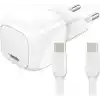 Belkin BoostCharge Kompakt Duvar Şarj Cihazı 30 W, Seyahat Dostu USB-C Power Delivery Hızlı Şarj, iPhone, Samsung Galaxy, iPad, AirPods, Tablet ve Daha Fazlası, USB-C’den USB-C’ye Kablo ile, Beyaz