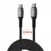 Juo 240W 5A E-Mark Çipli Örgülü USB PD Type-C to Type-C Hızlı Şarj ve Data Kablosu 2 Metre