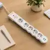 Tunçmatik Akım Korumalı 5li Priz Beyaz, 1050 Joule 2+ usb