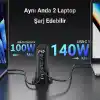 Juo 240W GaN PD 3.1 Masaüstü Hızlı Şarj Cihazı 4 Type-C + 2 USB-A iPhone & MacBook & Laptop Uyumlu Şarj Aleti