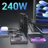 Juo 240W GaN PD 3.1 Masaüstü Hızlı Şarj Cihazı 4 Type-C + 2 USB-A iPhone & MacBook & Laptop Uyumlu Şarj Aleti