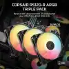 CORSAIR RS120-R ARGB 120mm PWM Ters Yapraklı Kasa Fanı Üçlü Paket - Siyah (CO-9050196-WW)