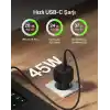 Belkin Kompakt Duvar Şarj Cihazı 45 W, Apple iPhone 17, 16 and 15 Serisi, Samsung Galaxy S25, iPad, AirPods ve Daha Fazlası için USB-C Güç İletimli Hızlı Şarj, Siyah