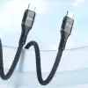 Juo 60W USB Type-C to Type-C Örgülü PD Hızlı Şarj ve Data Kablosu 2 Metre