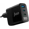 Juo 65W GaN Led Ekranlı Hızlı Şarj Cihazı 2 Type-C + USB-A iPhone & iPad & Notebook Uyumlu Şarj Aleti