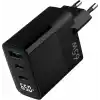 Juo 65W GaN Led Ekranlı Hızlı Şarj Cihazı 2 Type-C + USB-A iPhone & iPad & Notebook Uyumlu Şarj Aleti