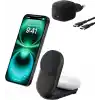 Belkin UltraCharge MagSafe Uyumlu 2’si 1 Arada Qi2 25W Kablosuz Şarj İstasyonu, iPhone 16, AirPods, Pixelsnap, Dönüştürülebilir Masaüstü Standı, USB-C Portlu, 45W Adaptör, Siyah
