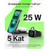 Belkin UltraCharge MagSafe Uyumlu 2’si 1 Arada Qi2 25W Kablosuz Şarj İstasyonu, iPhone 16, AirPods, Pixelsnap, Dönüştürülebilir Masaüstü Standı, USB-C Portlu, 45W Adaptör, Siyah