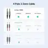 Ugreen 3.5mm Hi-Fi Erkek to Erkek TRRS Aux Ses ve Mikrofon Kablosu 2 Metre