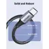 UGREEN 2.0 A USB-A & USB-C Örgülü Şarj ve Data Kablosu, 25 Santimetre, Siyah, 60124