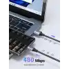UGREEN 2.0 A USB-A & USB-C Örgülü Şarj ve Data Kablosu, 25 Santimetre, Siyah, 60124