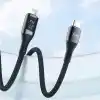 Juo 27W Dijital Led Ekranlı USB Type-C to Lightning iPhone iPad Hızlı Şarj ve Data Kablosu 1 Metre