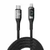Juo 27W Dijital Led Ekranlı USB Type-C to Lightning iPhone iPad Hızlı Şarj ve Data Kablosu 1 Metre