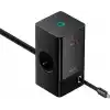 OS-Baseus PowerCombo Dijital Priz 2AC+1U+1C+Geri Çekilebilir-C 65W 1.5m Güç Kablosu ile AB Siyah