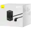 OS-Baseus PowerCombo Dijital Priz 2AC+1U+1C+Geri Çekilebilir-C 65W 1.5m Güç Kablosu ile AB Siyah