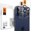 Spigen iPhone 17 Pro/Pro Max / 16 Pro/16 Pro Max / 15 Pro/15 Pro Max ile Uyumlu Kamera Lens Koruyucu Cam Kolay Kurulum Glas.tR EZ Fit Optik Pro (2 Adet) Black - AGL05205