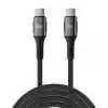 Juo 240W 5A E-Mark Çipli Örgülü USB PD Type-C to Type-C Hızlı Şarj ve Data Kablosu 1 Metre