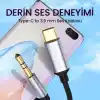 VegGieg USB Type-C to 3.5mm Aux Hi-Fi Ses Kablosu 1 Metre