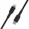 Belkin Örgülü USB-C - Lightning Kablosu (Hızlı Şarj Kablosu) Hızlı Şarj MFi Sertifikalı USB-C Kablosu (1m, Siyah)