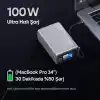 Juo 25000mAh 100W LED Ekranlı Type-C Kablolu Powerbank USB-A + USB-C Macbook Notebook Telefon Taşınabilir PD Hızlı Şarj Cihazı