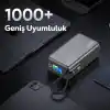 Juo 25000mAh 100W LED Ekranlı Type-C Kablolu Powerbank USB-A + USB-C Macbook Notebook Telefon Taşınabilir PD Hızlı Şarj Cihazı
