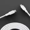 Juo 27W USB Type-C to Lightning iPhone iPad ile Uyumlu Silikon Hızlı Şarj ve Data Kablosu Beyaz 2 Metre