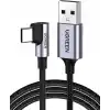 UGREEN 18W, USB to 90 Derece USB-A & USB-C Kablo, 1 Metre, Siyah, ACBUGN50941