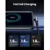 UGREEN 18W, USB to 90 Derece USB-A & USB-C Kablo, 1 Metre, Siyah, ACBUGN50941