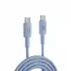 Juo 60W USB Type-C to Type-C Silikon Hızlı Şarj ve Data Kablosu Mavi 1 Metre