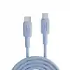 Juo 60W USB Type-C to Type-C Silikon Hızlı Şarj ve Data Kablosu Mavi 1 Metre