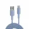 Juo 66W USB-A to USB Type-C Silikon Hızlı Şarj ve Data Kablosu Mavi 1 Metre