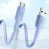 Juo 66W USB-A to USB Type-C Silikon Hızlı Şarj ve Data Kablosu Mavi 1 Metre