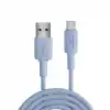 Juo 66W USB-A to USB Type-C Silikon Hızlı Şarj ve Data Kablosu Mavi 1 Metre