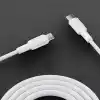 Juo 60W USB Type-C to Type-C Silikon Hızlı Şarj ve Data Kablosu Beyaz 2 Metre