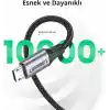 Ugreen Örgülü Micro-USB & USB-A Data ve Şarj Kablosu, 1.5 Metre, Siyah