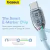 Baseus Pudding Hızlı Şarj Özellikli Type-C to Type-C Kablo 100W, 1.2 Metre, Mavi