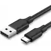 UGREEN 2.0 A USB-A & USB-C, Şarj ve Data Kablosu, 25 Santimetre, Siyah, 60114