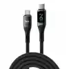 Juo 240W Dijital Led Ekranlı E-Mark Çipli PD 3.1 USB Type-C to Type-C Hızlı Şarj ve Data Kablosu 1 Metre