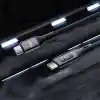 Juo 240W Dijital Led Ekranlı E-Mark Çipli PD 3.1 USB Type-C to Type-C Hızlı Şarj ve Data Kablosu 1 Metre