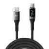 Juo 240W Dijital Led Ekranlı E-Mark Çipli PD 3.1 USB Type-C to Type-C Hızlı Şarj ve Data Kablosu 1 Metre