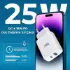 Bix ZH-2U41T 25W PD 3.0 Type-C & USB-A Çift Bağlantı Noktalı Hızlı Şarj Adaptörü, Huawei, iPhone 15/14/13/12/Pro Max, iPad Air/Pro ve Daha Fazlası ile Uyumlu