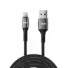 Juo 12W 2.4A USB-A to Lightning iPhone iPad ile Uyumlu Örgülü Hızlı Şarj ve Data Kablosu 2 Metre
