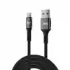 Juo 12W 2.4A USB-A to Lightning iPhone iPad ile Uyumlu Örgülü Hızlı Şarj ve Data Kablosu 2 Metre
