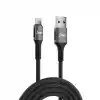 Juo 12W 2.4A USB-A to Lightning iPhone iPad ile Uyumlu Örgülü Hızlı Şarj ve Data Kablosu 2 Metre