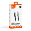 Juo 12W 2.4A USB-A to Lightning iPhone iPad ile Uyumlu Örgülü Hızlı Şarj ve Data Kablosu 2 Metre