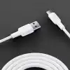 Juo 12W USB-A to Type-C Silikon Hızlı Şarj ve Data Kablosu Beyaz 2 Metre