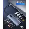 Rocoren 11 Portlu 4K 30Hz HDMI Gigabit Ethernet SD TF Kart Okuyuculu 3.5mm Jack USB Hub Çoklayıcı
