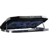 Claws Tornado 4x Turbo LED Fan - Ayarlabilir Fan Hızı & 6 Farklı Stand Yükseklik Kademesi - 2 USB Portlu - Metal Mesh Zemin - LCD Ekranlı Notebook Soğutucu - Siyah (9-17 Boyut Destekli)