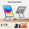 Juo 360° Dönebilen Alüminyum Tablet Standı Yükseklik ve Eğim Ayarlı Metal Tablet Tutucu iPad Pro 13 12 11 Air Mini 5 4 3 Telefon E-Okuyucu Uyumlu
