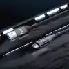 Juo 66W Dijital Led Ekranlı Örgülü USB-A to USB Type-C Hızlı Şarj ve Data Kablosu 2 Metre